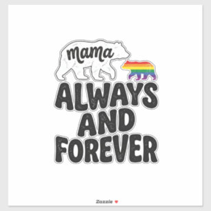 Mama Bär Immer Und Ewig Vintage Regenbogen-Shirt Aufkleber