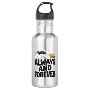 Mama Bär Immer Und Ewig Vintage Regenbogen-Shirt Edelstahlflasche