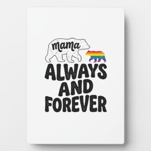 Mama Bär Immer Und Ewig Vintage Regenbogen-Shirt Fotoplatte