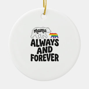 Mama Bär Immer Und Ewig Vintage Regenbogen-Shirt Keramik Ornament