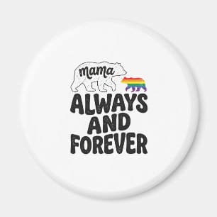 Mama-Bär immer und ewig Vintage-Regenbogen-Shirt Magnet