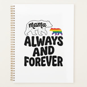 Mama Bär Immer Und Ewig Vintage Regenbogen-Shirt Planer