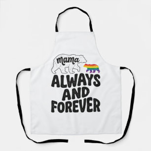 Mama Bär Immer Und Ewig Vintage Regenbogen-Shirt Schürze