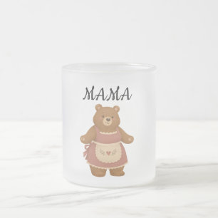 Mama-Bär & Junges Minimalistisches Süßes Kinderdes Mattglastasse