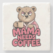 Mama Bär Kaffee Steinuntersetzer (Vorderseite)