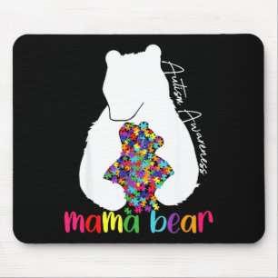Mama Bär liebt Unterstützung Autismus-Bewusstsein Mousepad