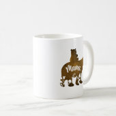 Mama-Bär mit 1 Cub auf Mama's Rücken Kaffeetasse (VorderseiteRechts)