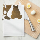 Mama-Bär mit 2 Cubs Mama von zwei Geschirrtuch (Viertel Falte)