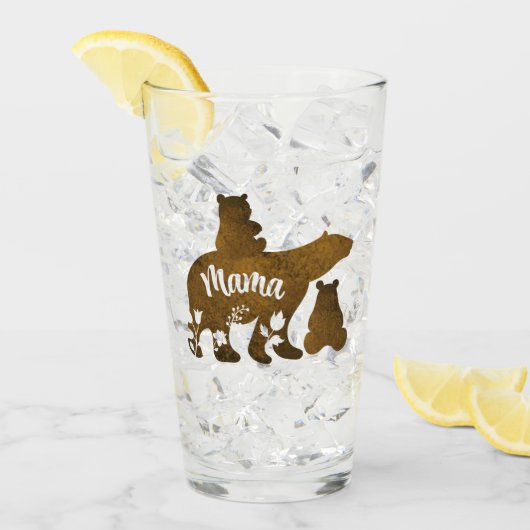 Mama-Bär mit 2 Cubs Mama von zwei Glas (Vorderseite Ice)