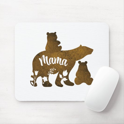 Mama-Bär mit 2 Cubs Mama von zwei Mousepad (Mit Mouse)