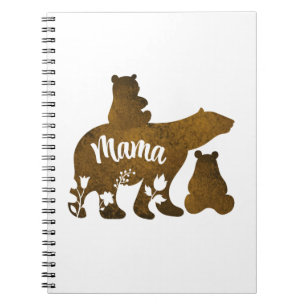Mama-Bär mit 2 Cubs Mama von zwei Notizblock