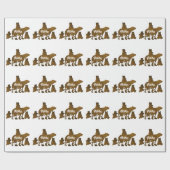 Mama-Bär mit 3 Baby-Bärenkuchen nach Mama Geschenkpapier (Flach)