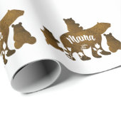 Mama-Bär mit 3 Baby-Bärenkuchen nach Mama Geschenkpapier (Rolleneckpunkt)