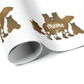 Mama-Bär mit 4 Cubs Mama 4 Kindergeschenk Geschenkpapier (Rolleneckpunkt)