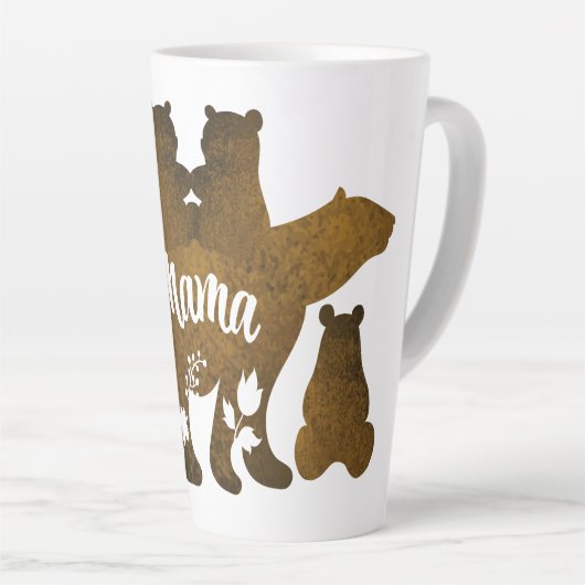 Mama-Bär mit 4 Cubs Mama 4 Kindergeschenk Milchtasse (Rechte Ecke)