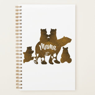 Mama-Bär mit 4 Cubs Mama 4 Kindergeschenk Planer