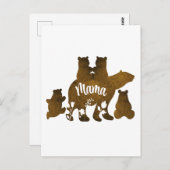 Mama-Bär mit 4 Cubs Mama 4 Kindergeschenk Postkarte (Vorne/Hinten)