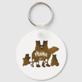 Mama-Bär mit 4 Cubs Mama 4 Kindergeschenk Schlüsselanhänger (Rückseite)