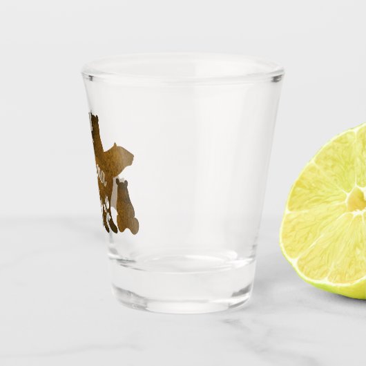 Mama-Bär mit 4 Cubs Mama 4 Kindergeschenk Schnapsglas (Rechts)