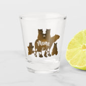 Mama-Bär mit 4 Cubs Mama 4 Kindergeschenk Schnapsglas (Vorderseite)