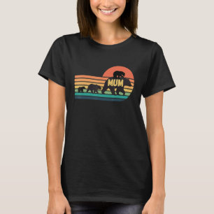 Mama-Bär mit Vintagen Sunset-Retro-Familie T-Shirt