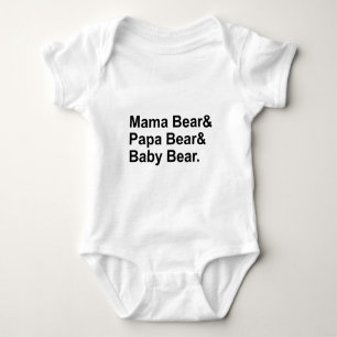 Mama Bär, Papa Bär, Baby Bär Goldlöckchen Strampler
