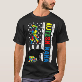 Mama Bär passende Familien-Autismus-Bewusstseins-G T-Shirt