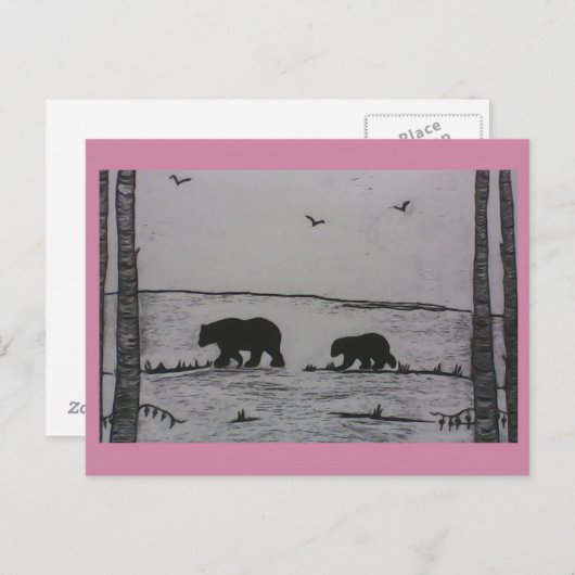 Mama Bär Postkarte (Vorne/Hinten)
