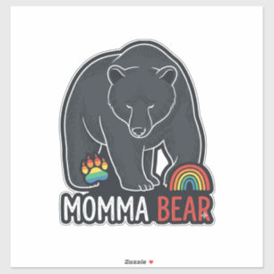 Mama-Bär-Regenbogen-Vintage-Stickerei-Shirt-Design Aufkleber