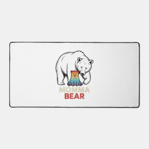 Mama-Bär-Regenbogen-Vintage-Stickerei-Shirt-Design Schreibtischunterlage