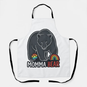 Mama-Bär-Regenbogen-Vintage-Stickerei-Shirt-Design Schürze