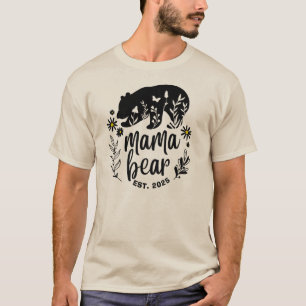 Mama-Bär, schwarz und weiß Typografie Geschenk T-Shirt
