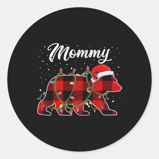 Mama-Bär-Shirt Runder Aufkleber (Vorderseite)