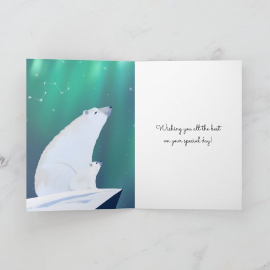 Mama-Bär und ihr Kind sehen Sterne Karte (Innenseite)