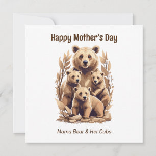 Mama Bär und ihre Jungen - Alles Gute zum Mutterta Feiertagskarte
