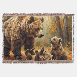 Mama Bär und Junge Wurfdecke Decke
