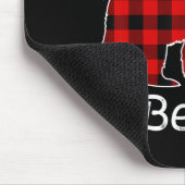 Mama Bär Weihnachts-Pyjamas Rot Kariert Buffalo-Fa Mousepad (Ecke)