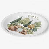 Mama Bären Abenteuer erwartet die Baby Dusche Einl Pappteller (Schrägansicht)