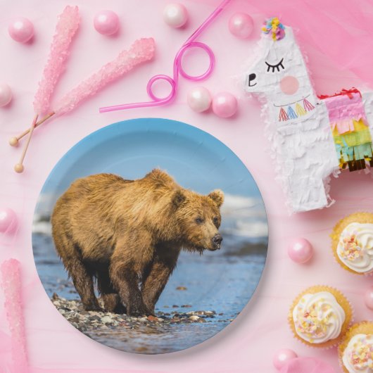 Mama Bären beobachtet ihre beiden Kinder Pappteller (Party)