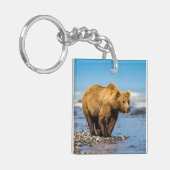 Mama Bären beobachtet ihre beiden Kinder Schlüsselanhänger (Vorderseite links)