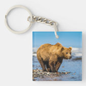 Mama Bären beobachtet ihre beiden Kinder Schlüsselanhänger (Vorderseite)