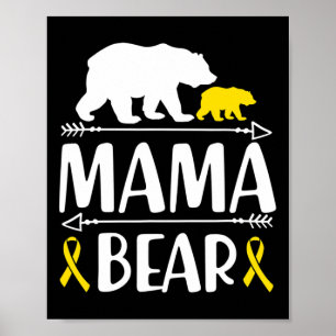 Mama Bären Krebs Bewusstsein Mama eines Krieges Poster