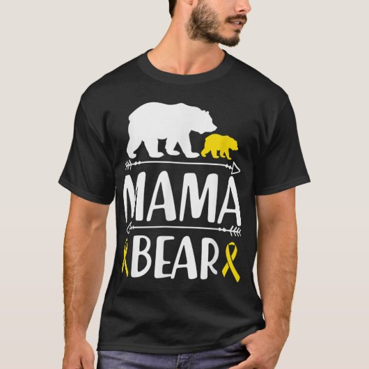 Mama Bären Krebs Bewusstsein Mama eines Krieges T-Shirt (Vorderseite)