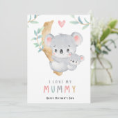 Mama Bären niedlichen Mütter Tageskarte | bewunder Einladung (Stehend Vorderseite)