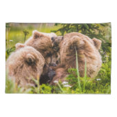 Mama Bären pflegen ihre zwei Jungen, Lake Clark Na Kissenbezug (Rückseite)