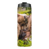 Mama Bären pflegen ihre zwei Jungen, Lake Clark Na Thermosbecher (Vorderseite)