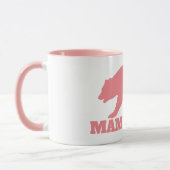 Mama Bären Silhouette Kaffee Tasse mit rosa Griff (Links)