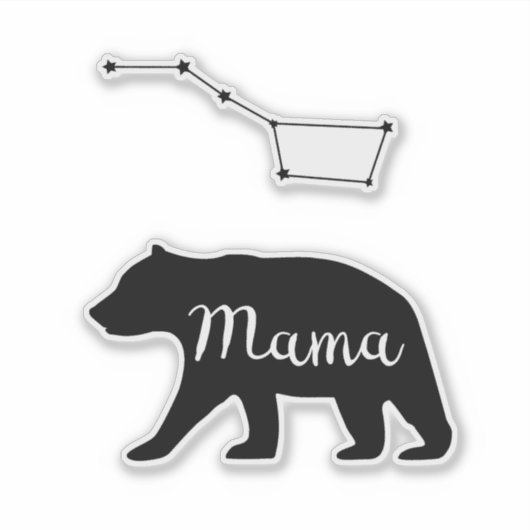 Mama Bären Sticker. Aufkleber (Vorderseite)