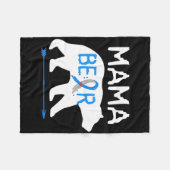 Mama Bären Typ 1 Diabetes Bewusstsein Fleecedecke (Vorderseite (Horizontal))