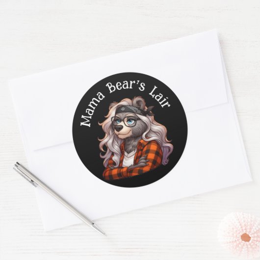 Mama-Bärenaufkleber Runder Aufkleber (Umschlag)